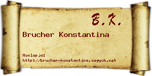 Brucher Konstantina névjegykártya